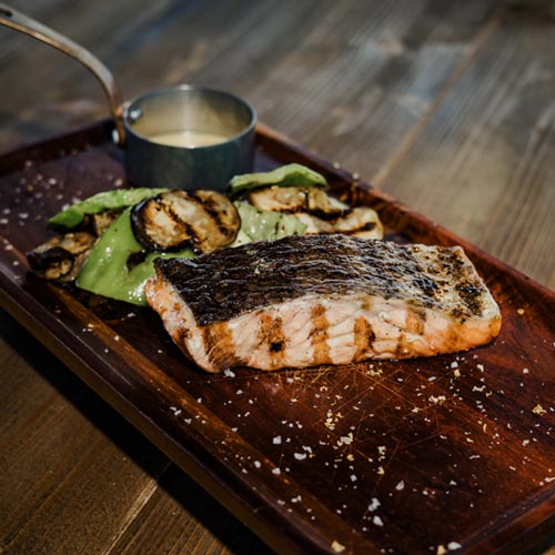 Butterflied sea bass